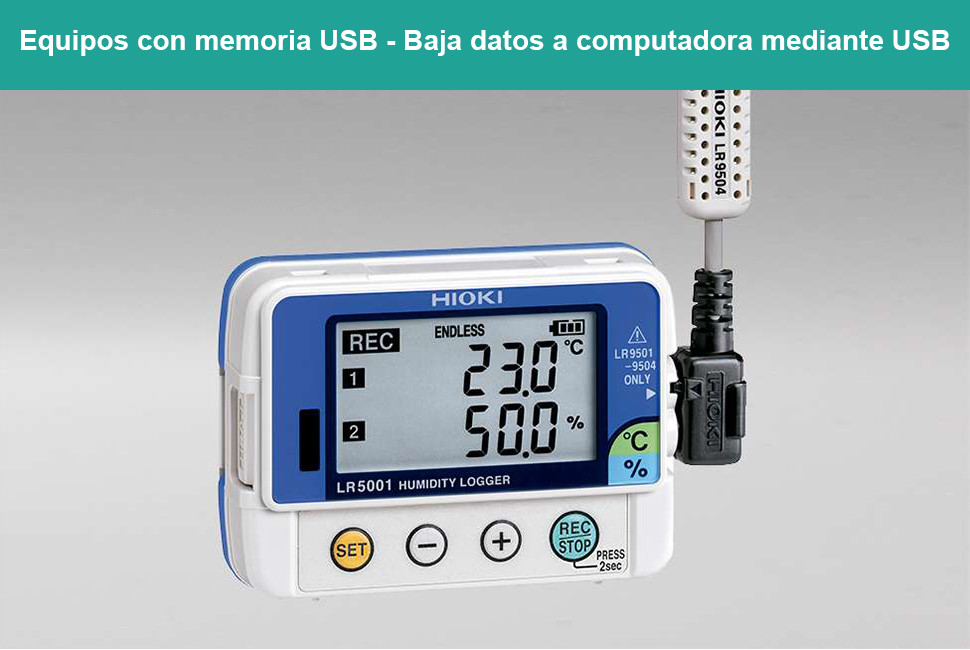Medidor de humedad, temperatura y punto de rocío con memoria