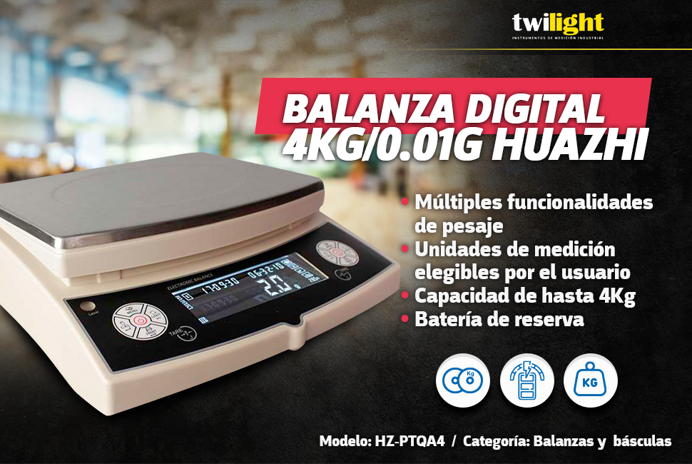Balanza Digital 4kg/0.01g Huazhi