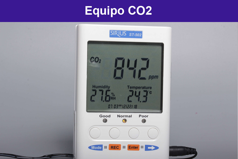 negativo Desarmado Sostener Medidor portatil temperatura y humedad, CO2 tipo , USB